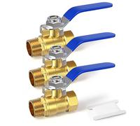 GASHER 3pezzi 1/2 pulgada de latón Mini Válvula de bola de cierre del interruptor, 1/2 pulgada macho x hembra BSP rosca de la tubería de montaje