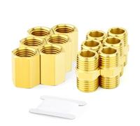 GASHER 4pezzi latón Pipe Fitting, Hex Nipple latón hexagonal acoplador, 3/8 "x 3/8" BSP rosca macho de tuberías, 3/8Inch x 3/8Inch BSP rosca hembra de tuberías