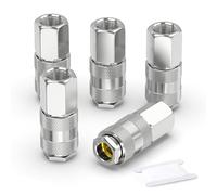 GASHER 5 piezas 1/4 Inch Air Line Connectors, 1/4" BSP Female Thread Euro Airline Hose Compressor Fittings, Quick Connect Air Coupler Air Hose Fittings,Air Coupler