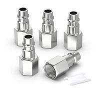 GASHER 5 piezas 1/4 Inch Air Line Connectors, 1/4" BSP Female Thread Euro Airline Hose Compressor Fittings, Quick Connect Air Coupler Air Hose Fittings,Air Plug
