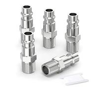 GASHER 5 piezas 1/4 Inch Air Line Connectors, 1/4" BSP Male Thread Euro Airline Hose Compressor Fittings, Quick Connect Air Coupler Air Hose Fittings,Air Plug