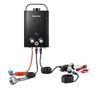 GASLAND BE158BP60 - Calentador de agua de gas sin depósito 6L, 30/37mbar, LPG, con bomba de agua de 12 V, para ducha de camping, excursión en autocaravana/caballito de lavado