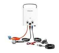 GASLAND G5 Pro - Calentador de agua de gas instantáneo, propano (37 mbar)/butano (28-30 mbar) para exteriores, calentador de agua caliente con batería recargable incorporada, ducha caliente para