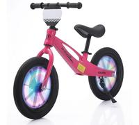 GASLIKE Bicicleta sin pedales de 14 pulgadas para niños de 3 a 6 años, manillar y sillín de altura ajustable, marco de magnesio, neumáticos de aire, placa de nombre y soporte, bicicleta sin pedales