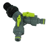 GASMIS Conductor de depósito con válvula de paso de 2 vías, válvula de 3/4 pulgadas AG 26,44 mm x conector de grifo, mango de asa, 1 pieza