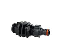 GASMIS Pasamuros con Conector de Grifo, Rebosadero 3/4" Macho - 26.4 mm, Conector de Tanque de Agua con Tuerca y Junta, 2 unidades