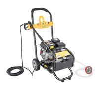 Gasolina Limpiador de alta presión 420cc 7.5CV Motor de gasolina Motor de gasolina 170bar Presión de Trabajo Limpiador de alta presión portátil con ruedas 5 boquillas y manguera para la limpieza de