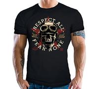 Gasoline Bandit Camiseta de motorista original Hot Rod Rockabilly: Respect All, Respeto, XXL