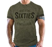 Gasoline Bandit Camiseta original de motorista para hombre: Born in The Sixties - En estilo vintage retro, M