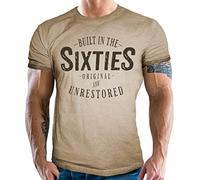 Gasoline Bandit Shirtzshop - Camiseta de motorista con texto "Born in the Sixties", estilo retro vintage, Arena lavada a 60 segundos, XXL