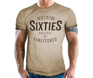 Gasoline Bandit Shirtzshop - Camiseta de motorista con texto "Born in the Sixties", estilo retro vintage, Arena lavada a 60 segundos, XXL
