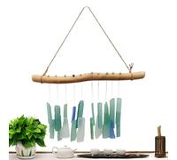 Głass Wind Čhimes- Handmade Weather-Resistant Outdoors Decor | Elegant Sounding Chime For Yard Patio Balcony | For Garden, Porch, Lawn, Beach Theme, Christmas Decoŕ