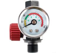 Gastagrav G1/4 Medidor regulador de presión de aire para herramienta de pulverización, perilla de ajuste de alta precisión, pantalla PSI de doble barra, construcción de metal, 56.4 mm para pintura