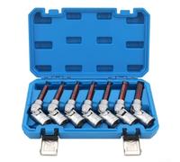 Gastagrav Juego de 7 adaptadores hexagonales para llave de impacto, accionamiento de extremo de bola de 1/2 pulgada, acero al cromo vanadio H3-H12 para tareas de reparación de automóviles