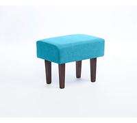 Gasten a gusto Reposapiés/Taburete con Patas de Madera Tela Antimanchas (Azul)