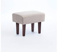 Gasten a gusto Reposapiés/Taburete con Patas de Madera Tela Antimanchas (Beige)