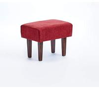 Gasten a gusto Reposapiés/Taburete con Patas de Madera Tela Antimanchas (Granate)