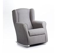 Gasten a gusto SILLONEA- Butaca Lactancia Rodero o Mecedora- Tela Antimanchas (Acualine). Medidas: 100 * 74 * 78 cm. Ideal para amantar y balancear al Bebe para dormirlo.… (Gris)