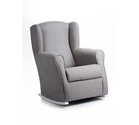 Gasten a gusto Sillonea - Sillón Lactancia Roma, Usado para amamantar/Dar el Pecho. Butaca balancín para habitación del Bebe. Medida: 100x74x77 cm. Tapizado con Tela Antimanchas. [Gris, Blanco]