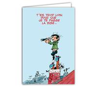 Gaston Lagaffe glct-0107 tarjeta de cumpleaños con motivo Bises Bisous corazones