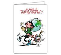 Gaston Lagaffe GLCT-0127 - Tarjeta de despedida, diseño con texto en francés