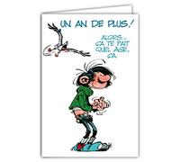 Gaston Lagaffe glct-0141 tarjeta de cumpleaños con diseño de un An de Plus