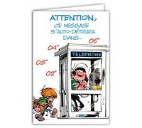 Gaston Lagaffe glct-0145 tarjeta de cumpleaños con diseño de message Bomba explosión teléfono.