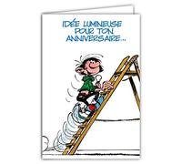 Gaston Lagaffe glct-0148 tarjeta de cumpleaños con diseño de escala
