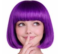 gastos de envío los | Bob peluca Mullet Cabaret Afro peluca para hombre, mujer y niños Bob lila