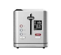 GASTROBACK #42395 Design Tostador Digital 2S, 2 rebanadas, accesorio para panecillos integrado, 7 programas de tostado, pantalla LCD de cuenta atrás, 800 W, carcasa de acero inoxidable, color plateado