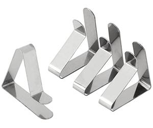 GastroMax - Mantel Clips (Comida Servicios), color plateado, 4 unidades - Metalico