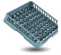 Gastronette Cesta para lavavajillas para 64 dedos, platos, vasos, tazas, bandejas para el lavavajillas, cesta universal de plástico, 50 x 50 cm, malla gruesa, apilable, GN Norm