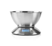 Gastronoma 18310021 - Báscula digital de cocina - Acero inoxidable - Cuenco extraíble - Temporizador - Sensor de temperatura - Pantalla LCD