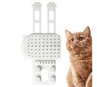 Gat Corner Groomer, ángulo cara arañazos para gatos interiores | Limpieza de silicona limpieza que frota el peine de pared gato | Herramienta de picazón para animales domésticos, correa ajustable para