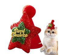 Gat Santa - Sombrero de Gatito de Navidad Suave Ajustable para Vestidos navideños, Disfraz Mascota Santa Claus con Tela Lujo, Cosplay Festivo para Fiestas Navidad y sesion
