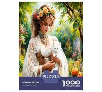 Gata en Flor 1000 Piezas Set De Puzzle Gracia Elegante de Mascota Puzzle Cochetón Premium - Antiestrés Y Decoración, Regalo para Mujeres, Hombres Y Niños, Entrena El Cerebro 70x50cm/1000pcs