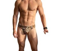 Gatamiau Ropa Interior para Hombre Calzoncillos con Estampado de Leopardo Tigre Mankini Slips de Talle Bajo Bañador Tanga Transpirable (FR/ES, Letras, XL, Regular, Regular, Tigre)