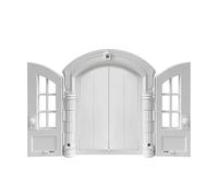 Gatas para gatos, puerta antifugas para gatos de tamaño mediano - doble paneles estilo francés 24 x 27,5 x 7,2 cm, para dormitorio, garaje interior, pared exterior, puerta patio o casa