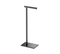 Gatco 1431MX Modern Square Base Toilet Paper Holder Stand, Matte Black, 22.25" H
