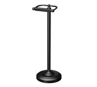 Gatco 1436MX - Soporte para papel higiénico independiente, 55.88 cm de alto, negro mate/soporte de pie con peso para papel higiénico