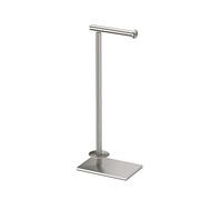 Gatco 1443SN Modern Square Base Toilet Paper Holder Stand with Storage, Satin Nickel, H