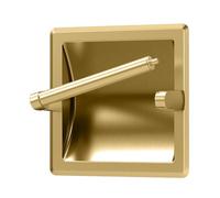 Gatco 753 Recessed Pivoting WC Papel Titular, montado en la Pared, Heavy Duty Metal Titular del Tejido para el baño - Disponible en latón Cepillado