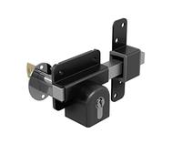 GateMate Cerradura de puerta de tiro largo 1490086, cerradura de puerta de perfil europeo con llave en ambos lados para cobertizos, puertas y puertas de garaje, acero inoxidable 316, para puertas y