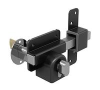 Gatemate 1490106 Euro Long Single Throw Lock con Giro de Pulgar P11, Negro/Acero Inoxidable, 50 mm