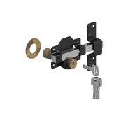 Gatemate Cerradura de puerta de tiro largo de 50 mm, doble bloqueo, 5 llaves, acero inoxidable Gatemate