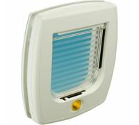Ferplast Puerta para Gatos y Perros Pequeños SWING 3 Gatera, Puerta basculante Gato, Instalación universal, Entrada y salida controlables 4 vías, Túnel parcial, Blanco