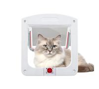 Gatera para Gatos, Puerta para Gato, Puerta para Mascotas, Adecuado para Puertas, Ventanas y Paredes Interiores y Exteriores, Fácil de Instalar, para Gatos y Perros Pequeños, Blanco, 20x24cm