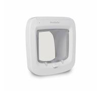 PetSafe Puerta para Gatos de Microchip - Gatera Interior o Exterior - Acceso RFID Multusuario Para Hasta 40 Mascotas - 4 Modos de Cierre, Impermeable, Instalación Simple - Blanco