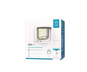 Gatera SureFlap Connect Sure Petcare con Lector de Microchip; tecnología DualScan; con aplicación móvil; para Puertas, Ventanas y Paredes; Blanco; hub Conector; Necesita 4 Pilas AA (no Incluidas).