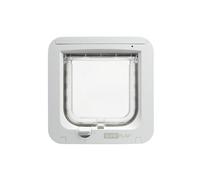 Gatera SureFlap Sure Petcare con Lector de Microchip y Placas de identificación RFID; Control Mediante un botón; para Puertas, Ventanas y Paredes; Blanca; Necesita 4 Pilas AA (no Incluidas).